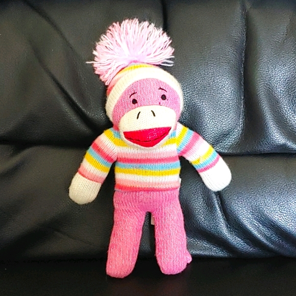 Official 11" Pink Sock Monkey Plush - Picture 1 of 4